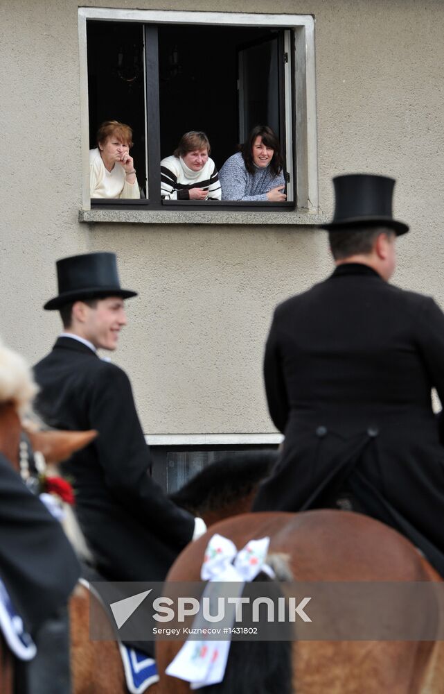 Easter horse parade in Radibor, Saxony