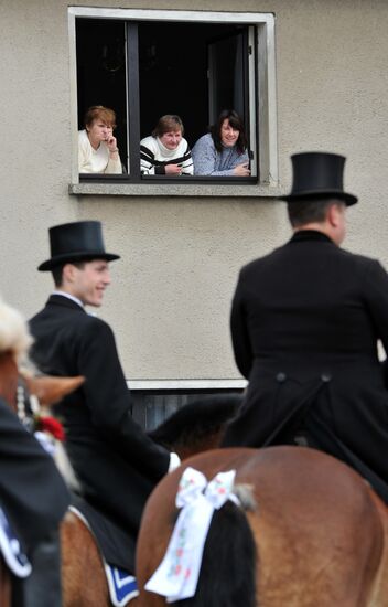 Easter horse parade in Radibor, Saxony