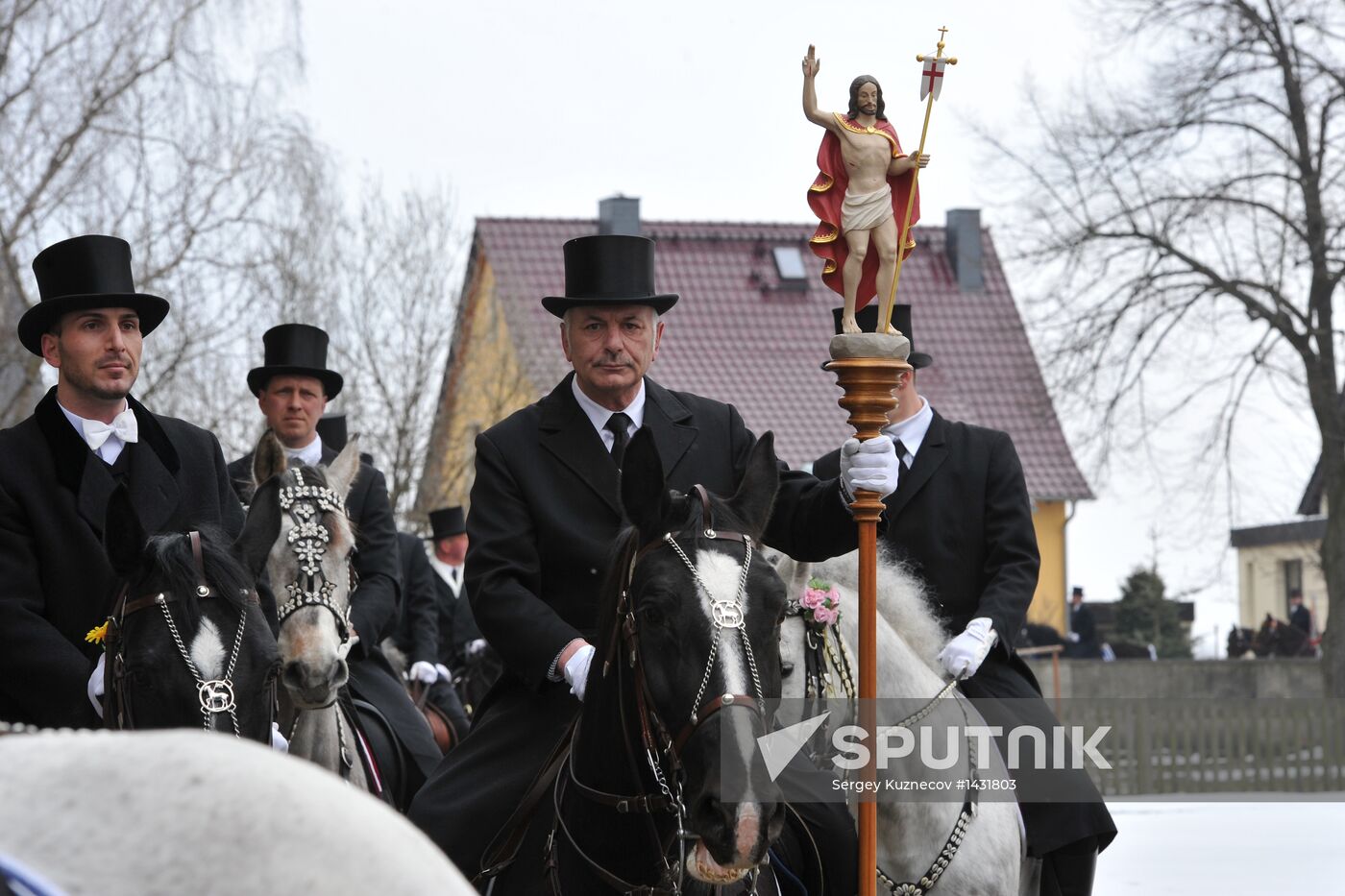Easter horse parade in Radibor, Saxony