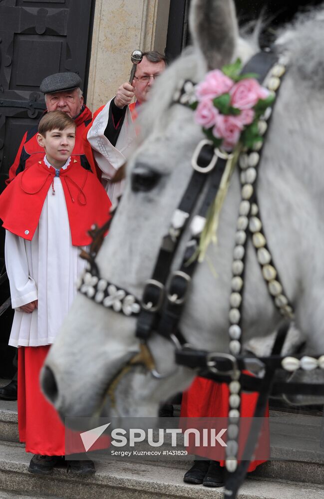 Easter horse parade in Radibor, Saxony