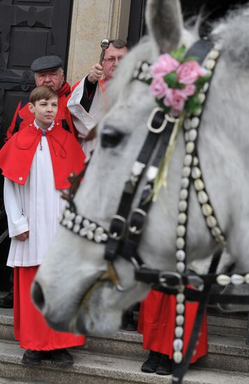 Easter horse parade in Radibor, Saxony
