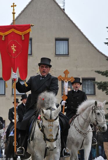 Easter horse parade in Radibor, Saxony
