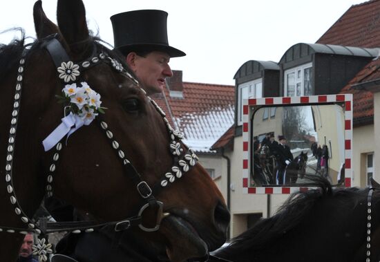 Easter horse parade in Radibor, Saxony