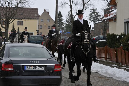 Easter horse parade in Radibor, Saxony