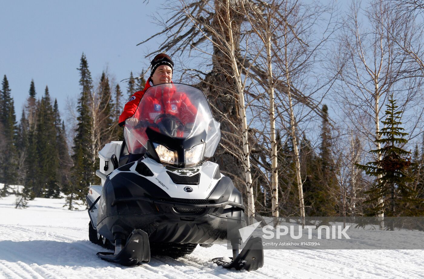 Dmitry Medvedev visits Sheregesh ski resort