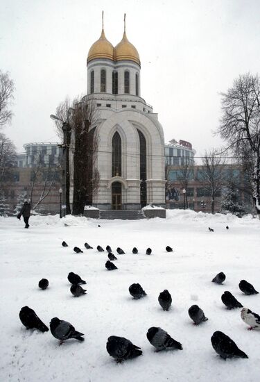 April snowfall in Kaliningrad
