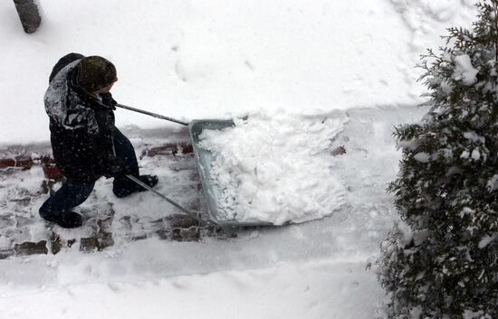 April snowfall in Kaliningrad