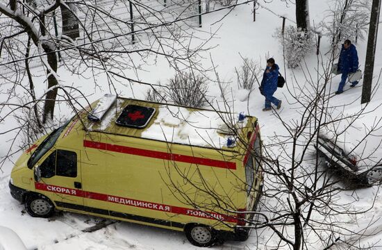 April snowfall in Kaliningrad