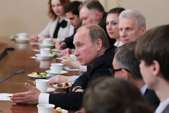 Vladimir Putin meeting with students and teachers