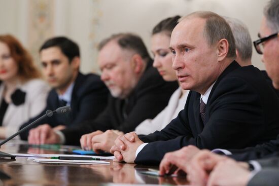Vladimir Putin meeting with students and teachers