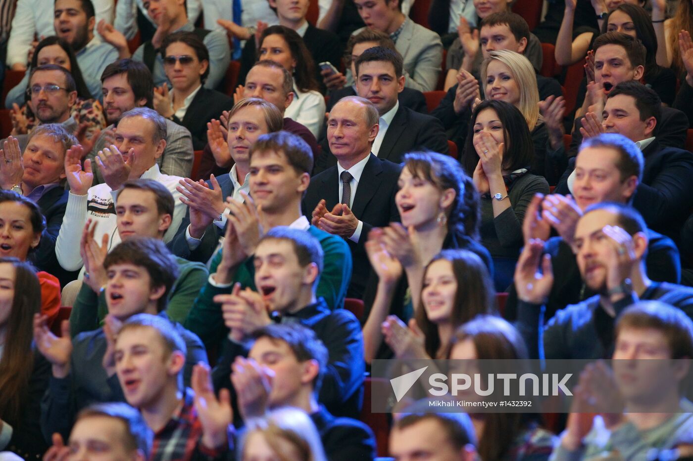 President V. Putin attends opening of "KVN Planet" headquarters