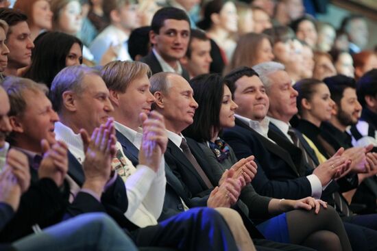 President V. Putin attends opening of "KVN Planet" headquarters