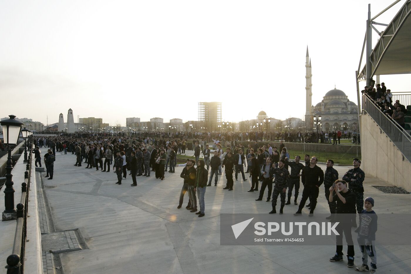 Grozny City complex catches fire in Chechnya's capital