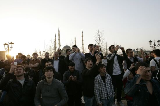 Grozny City complex catches fire in Chechnya's capital