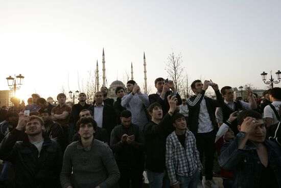 Grozny City complex catches fire in Chechnya's capital