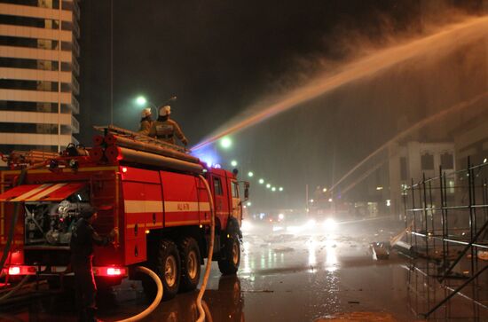 Grozny City complex catches fire in Chechnya's capital