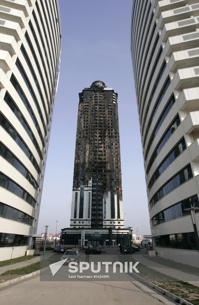 Relieving consequences of fire in Grozny City complex