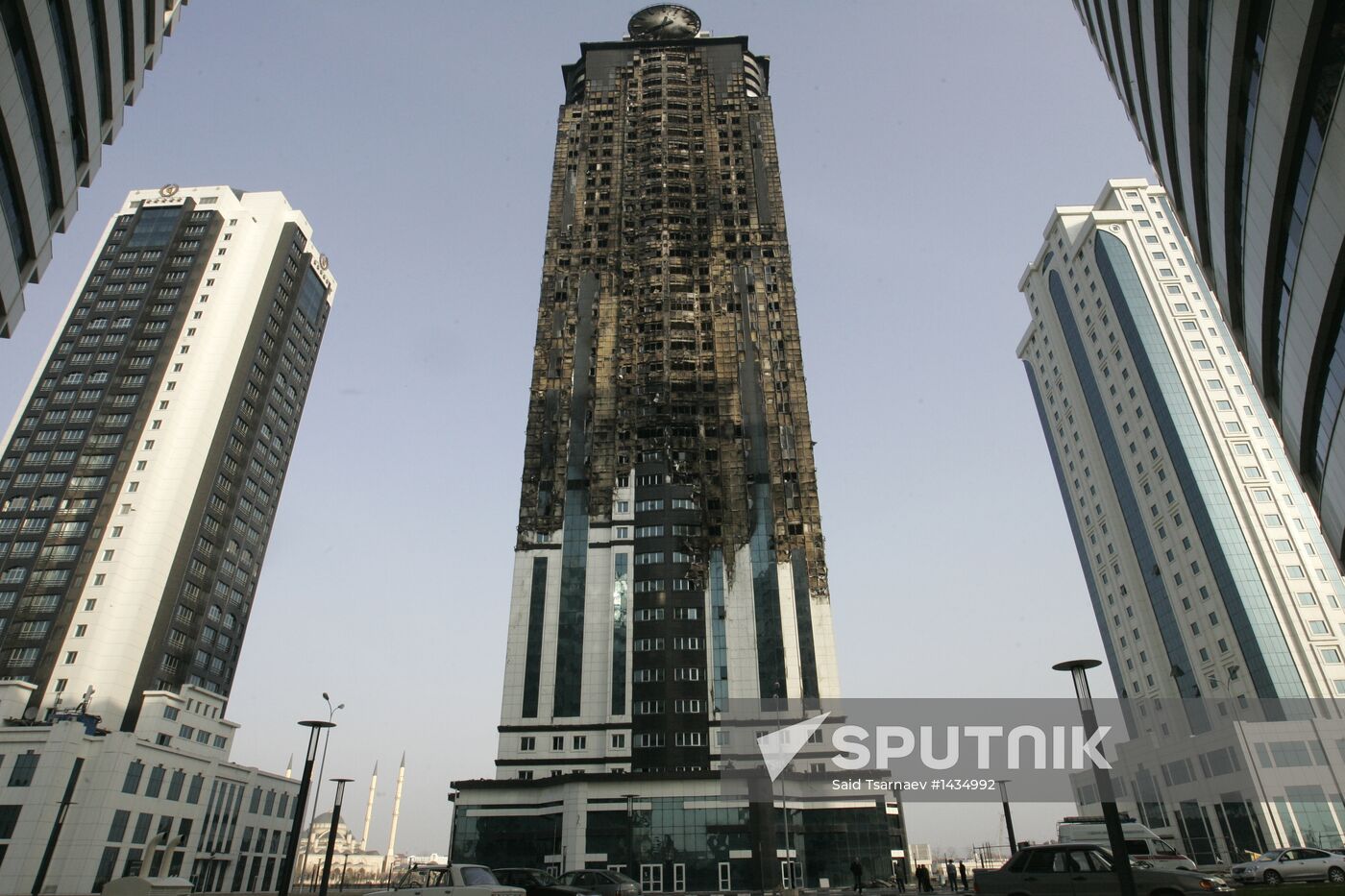 Relieving consequences of fire in Grozny City complex