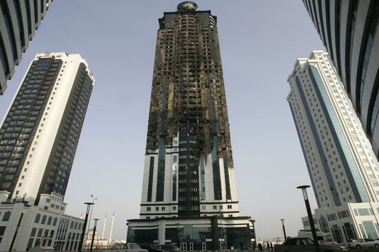 Relieving consequences of fire in Grozny City complex