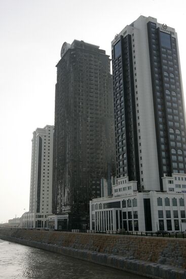 Relieving consequences of fire in Grozny City complex