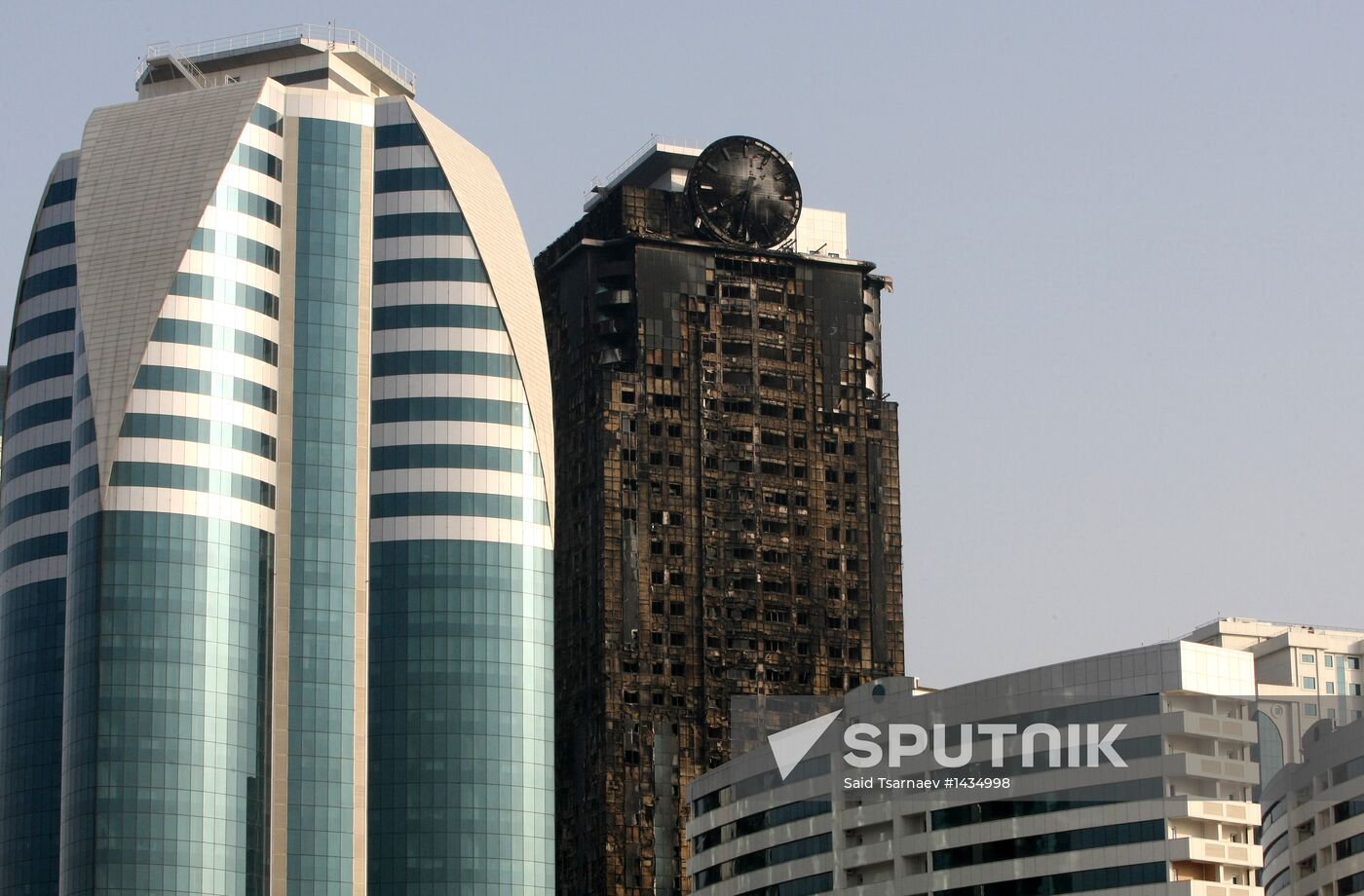 Relieving consequences of fire in Grozny City complex