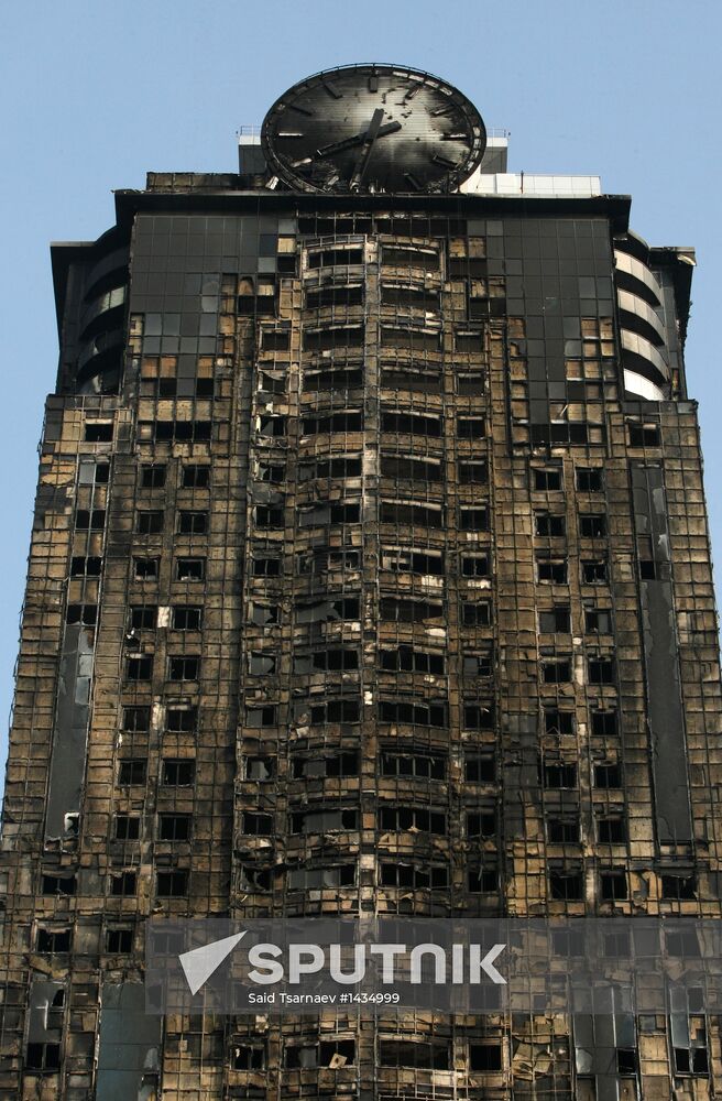 Relieving consequences of fire in Grozny City complex