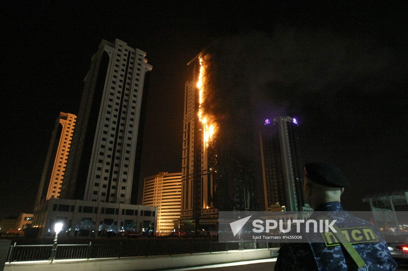 Grozny City complex catches fire in Chechnya's capital