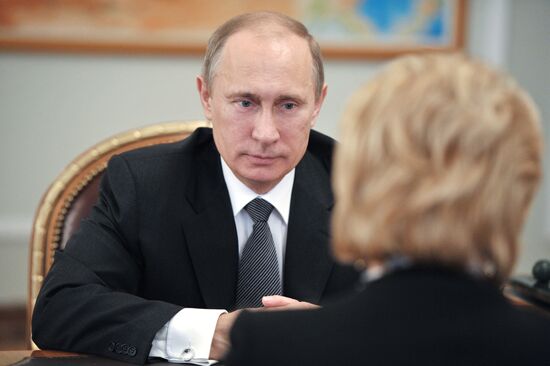 Vladimir Putin meets with Veronika Skvortsova in Novo-Ogaryovo