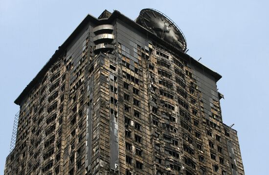 Relieving consequences of fire in Grozny City complex