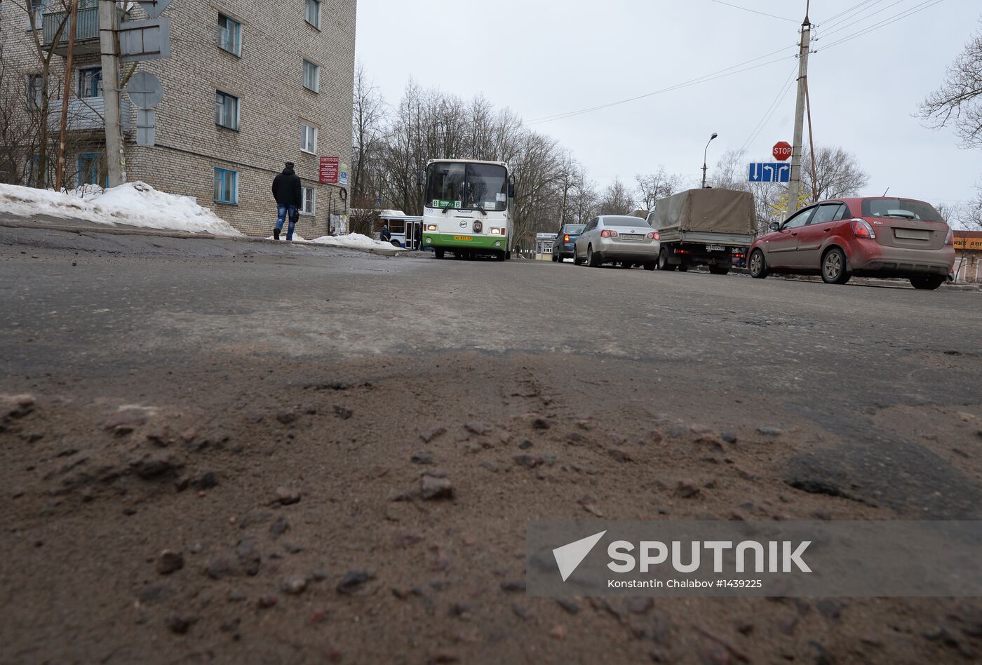 Broken roads in Veliky Novgorod