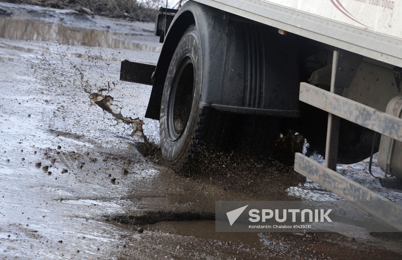 Broken roads in Veliky Novgorod