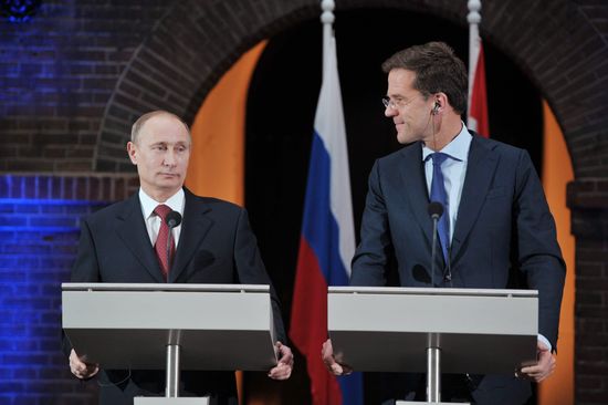Vladimir Putin on official visit to Netherlands