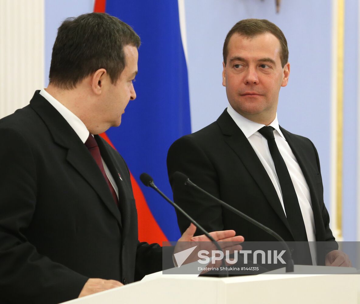 Dmitry Medvedev meets with Ivica Dacic