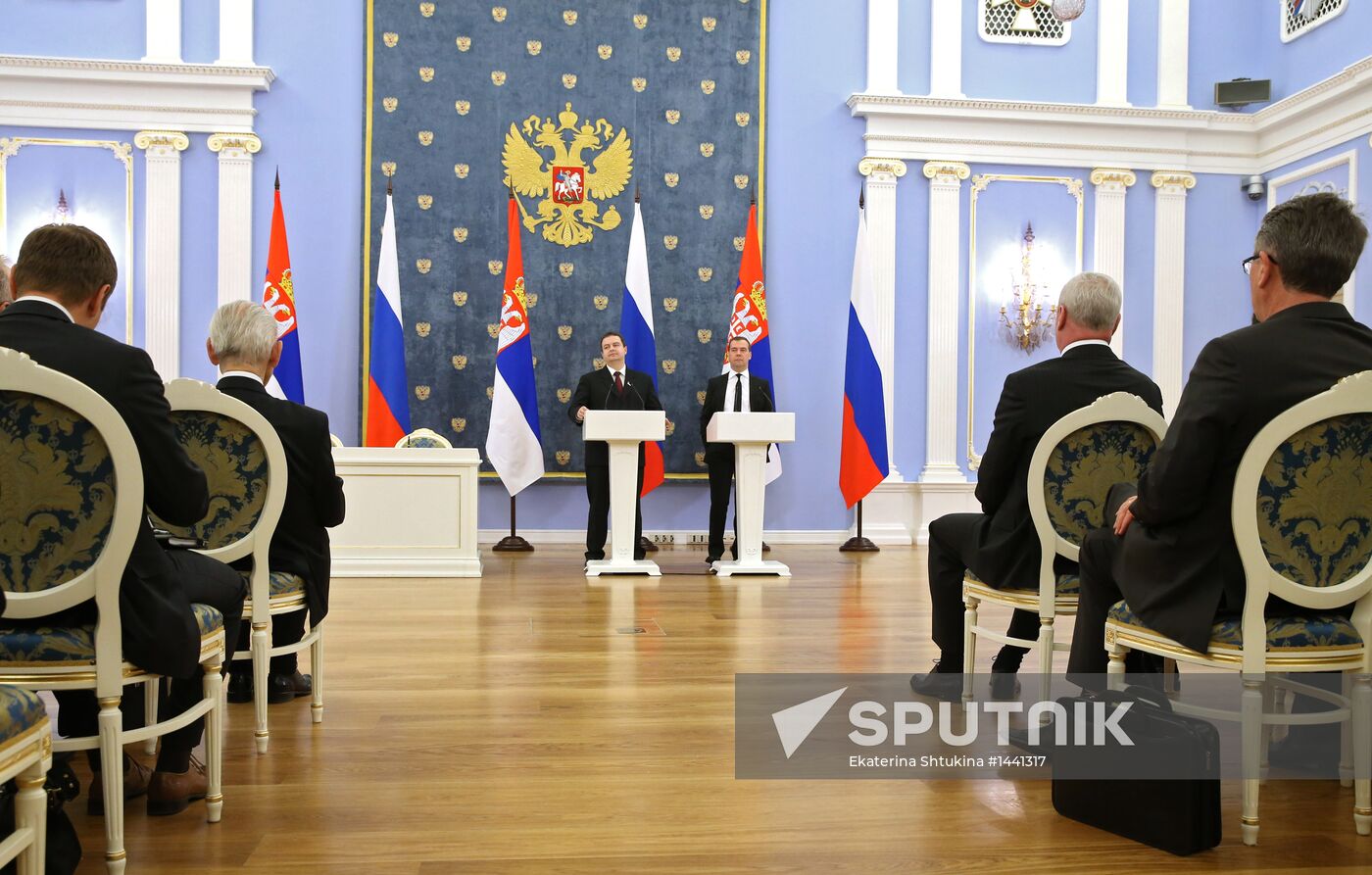 Dmitry Medvedev meets with Ivica Dacic