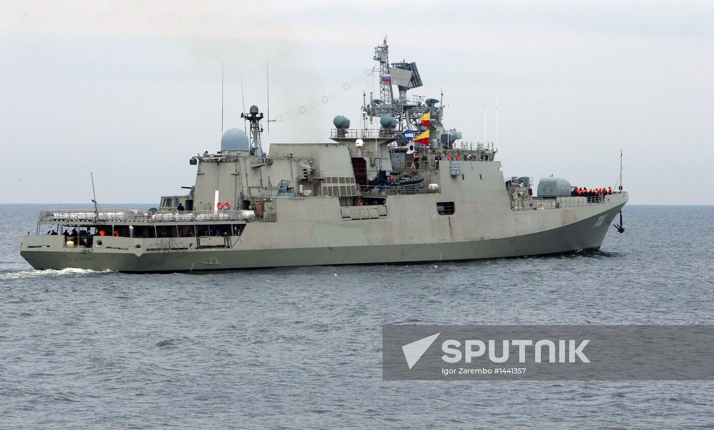 Testing INS "Trikand" built for Indian Navy, in Baltic Sea