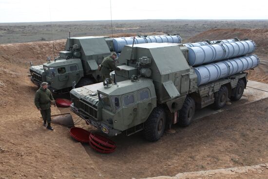 Antiair warfare exercises at Ashuluk training range
