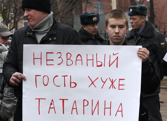 Picket in nationwide campaign "Visas - yes!" in St. Petersburg