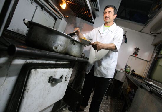 Border control point at Aksaraiskaya-1 railway station