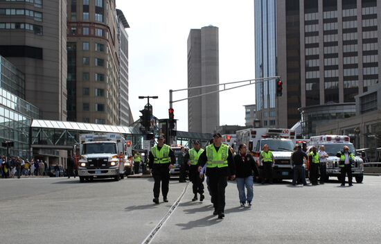 Two explosions at finish line of Boston Marathon