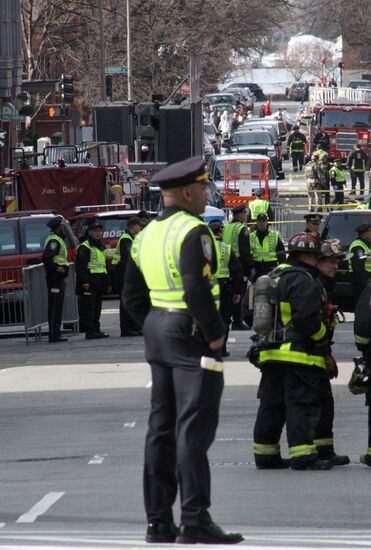Two explosions at finish line of Boston Marathon