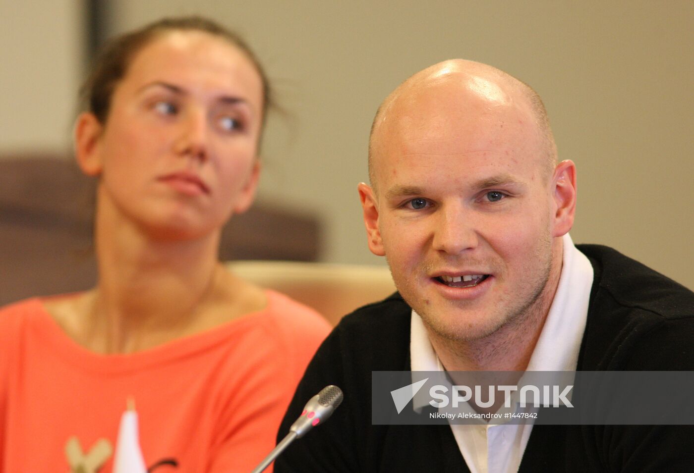 News conference on Russian Swimming Cup Final 2013.