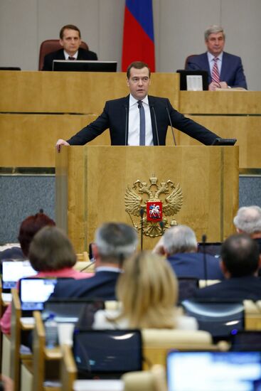 Dmitry Medvedev attends Russian State Duma plenary meeting