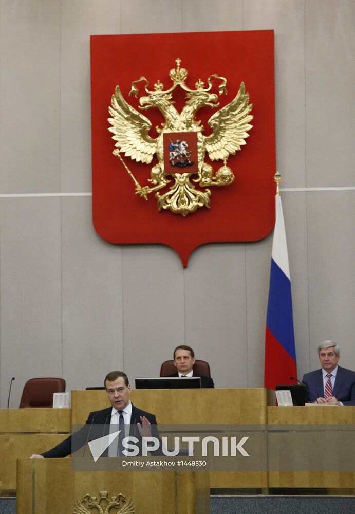 Dmitry Medvedev attends Russian State Duma plenary meeting