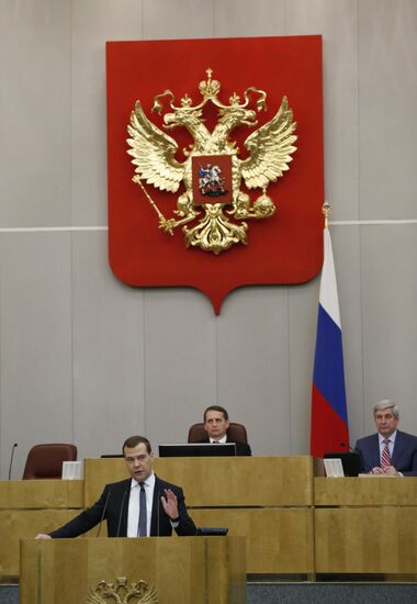 Dmitry Medvedev attends Russian State Duma plenary meeting