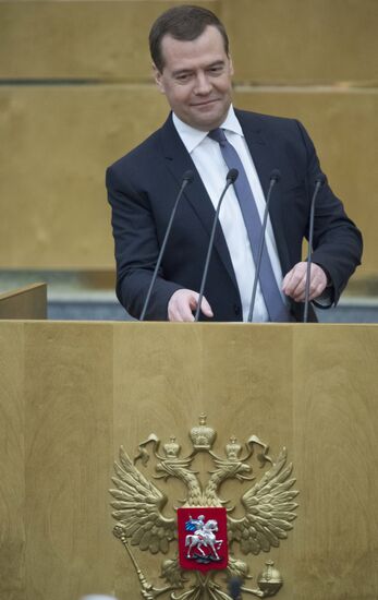 Dmitry Medvedev attends Russian State Duma plenary meeting