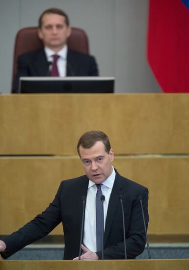 Dmitry Medvedev attends Russian State Duma plenary meeting