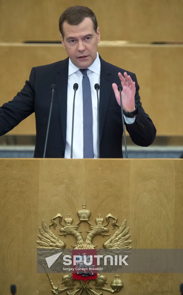 Dmitry Medvedev attends Russian State Duma plenary meeting