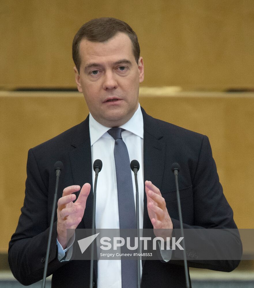 Dmitry Medvedev attends Russian State Duma plenary meeting
