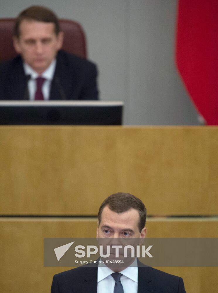 Dmitry Medvedev attends Russian State Duma plenary meeting