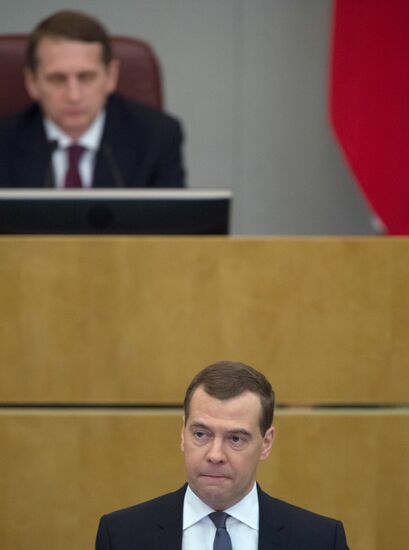 Dmitry Medvedev attends Russian State Duma plenary meeting